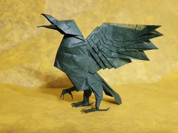 Origami crow yatagarasu - My, Origami, Crow, Satoshi Kamiya, Creation