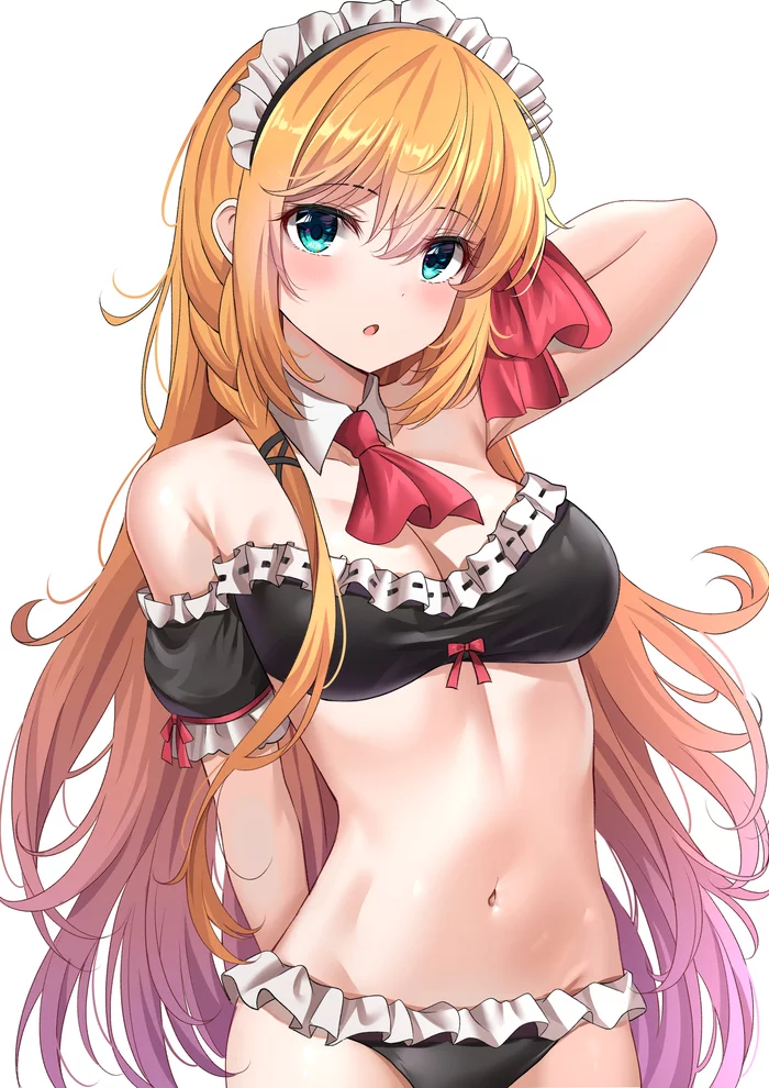 Pecorine - NSFW, Anime, Anime art, Art, Erotic, Princess Connect! Re: Dive, Pecorine, Housemaid, Swimsuit