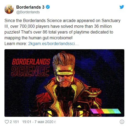 Borderlands 3 players have solved 36 million puzzles in a mini-game that helps with scientific research - Borderlands, Game world news, Borderlands 3