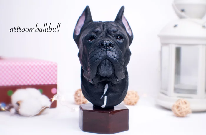 Cane Corso Bust - My, Cane Corso, Corse, Bust, Polymer clay, Cernit, Handmade, Video, Longpost, Dog