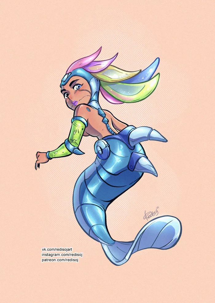 MerMay 2020/10 - Моё, Redisoj, Mermay, Арт, Рисунок, Картинки, Русалка, Девушки