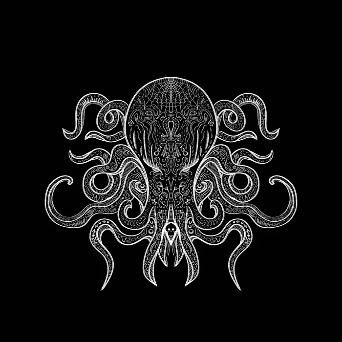 More patterns to God of patterns! - My, Owl, Elephants, Octopus, Illustrations, Digital drawing, Patterns, White on black, Longpost