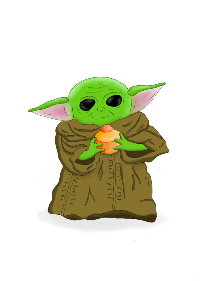 Cookie Malish Yoda! - My, Cookie, Fan art, Star Wars, Yoda, Toddlers, Milota, Art, Grogu
