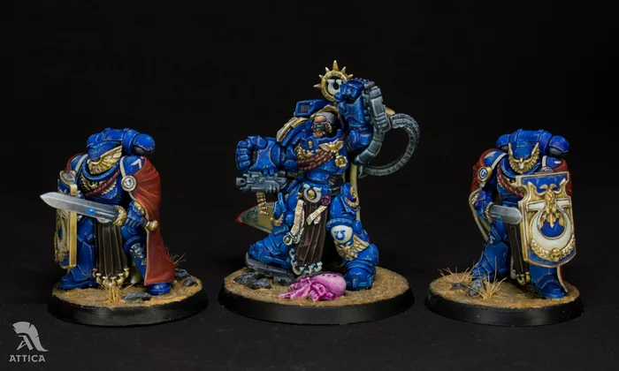 Marneus Calgar, Ultramarines chapter master, 28 мм - Моё, Warhammer 40k, Warhammer, Покраска миниатюр, Миниатюра, Солдатики, Ultramarines, Настольный варгейм, Длиннопост