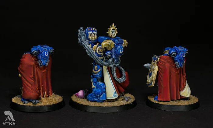 Marneus Calgar, Ultramarines chapter master, 28 мм - Моё, Warhammer 40k, Warhammer, Покраска миниатюр, Миниатюра, Солдатики, Ultramarines, Настольный варгейм, Длиннопост