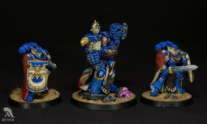 Marneus Calgar, Ultramarines chapter master, 28 мм - Моё, Warhammer 40k, Warhammer, Покраска миниатюр, Миниатюра, Солдатики, Ultramarines, Настольный варгейм, Длиннопост