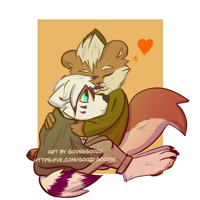 We broke up - My, Furry wolf, Furry art, Bintturong, Furry