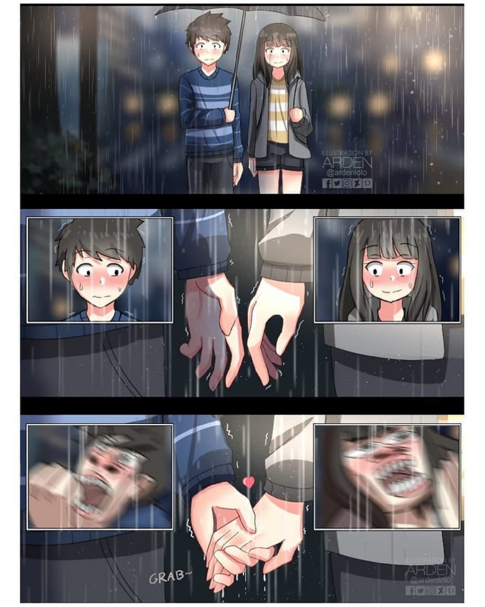 Впервые подержались за руки