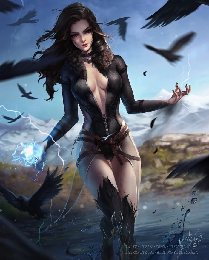 Yennefer - Drawing, Witcher, Yennefer, Blondynkitezgraja