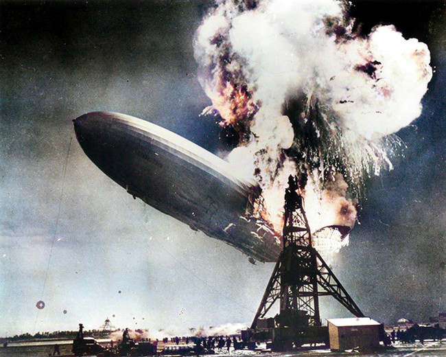 The death of the airship Hindenburg in 15 photographs. Colorization - Colorization, Story, USA, Catastrophe, Airship, Aviation, Longpost