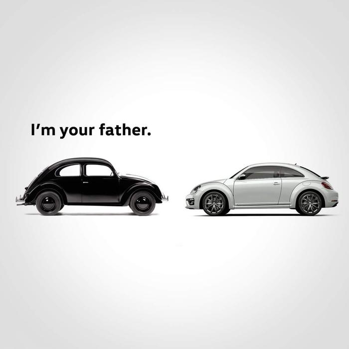 Beetle, I am your father - Creative advertising, Advertising, Star Wars, Volkswagen, , Humor, I'm your father, Auto, Volkswagen beetle