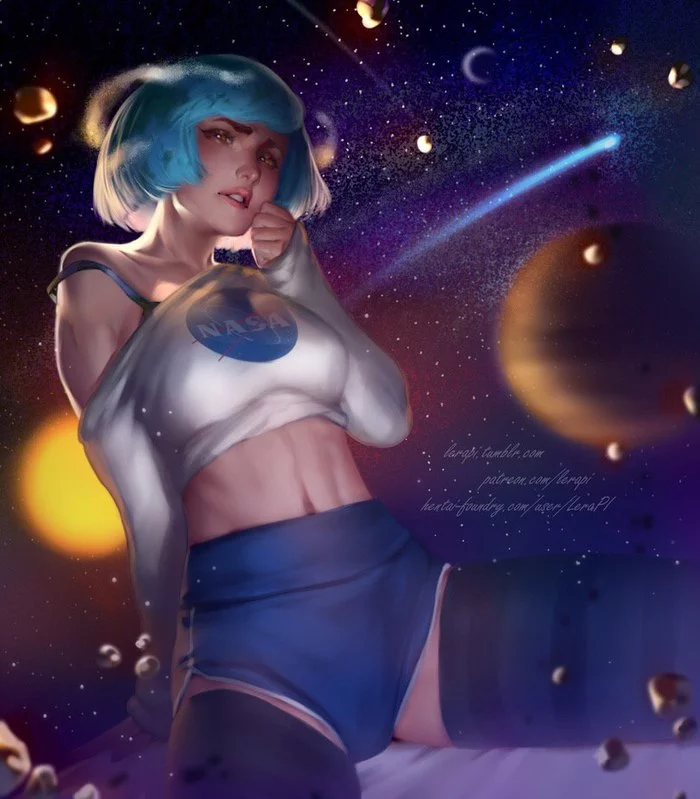 Earth-Chan - NSFW, Арт, Земля-Тян, Земля, Aleriia_V (lerapi), Длиннопост