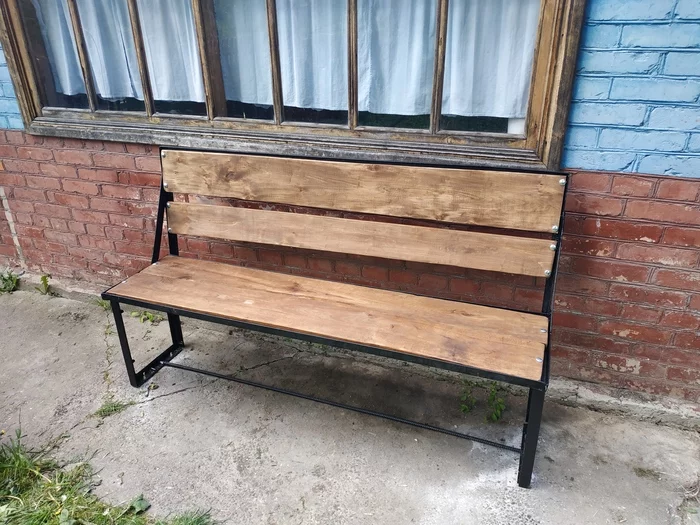 New bench for grandma's gatherings - My, Tree, Benches, Garden furniture, Decor, Longpost