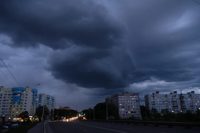 It will be raining - My, Evening, Cumulus, Clouds, Fujifilm