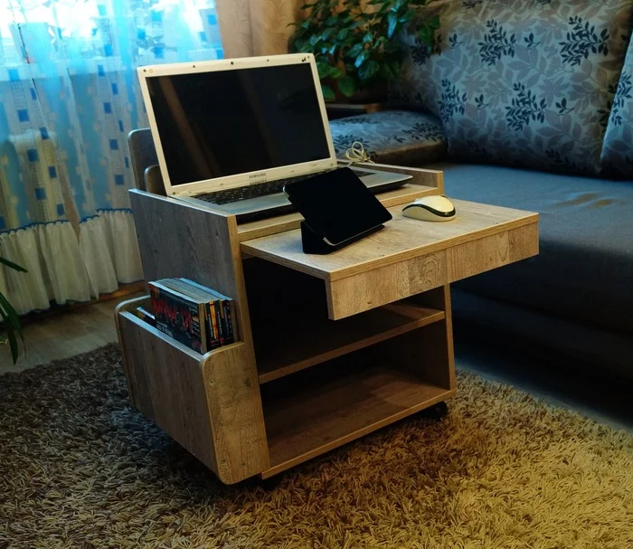 The cabinet is mobile - for working remotely. Made myself... - My, Pedestal, Furniture, Remote work, Work, Relaxation, Town, With your own hands, Longpost
