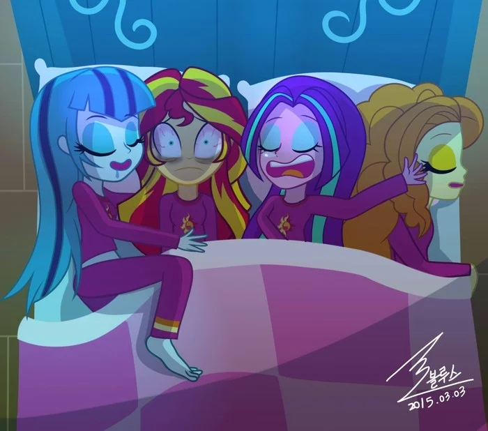 Good night - My little pony, Sonata dusk, Adagio dazzle, Sunset shimmer, Equestria girls, Aria blaze