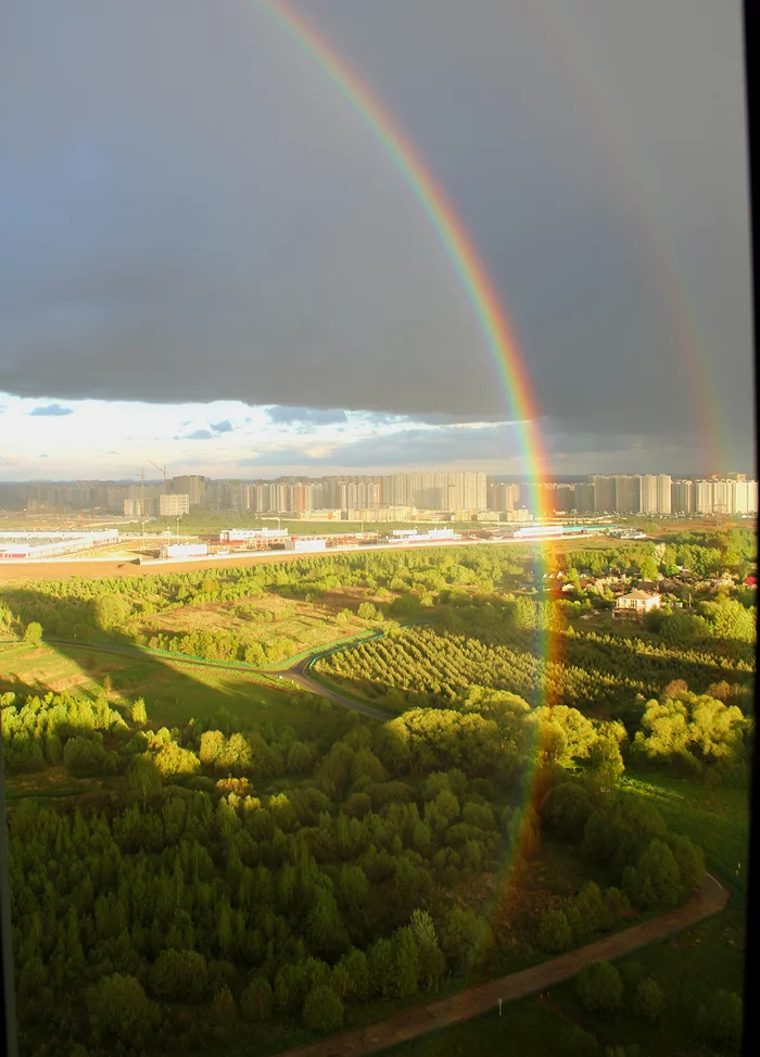 Rainbow and its beginning - My, Rainbow, Nature, Weather