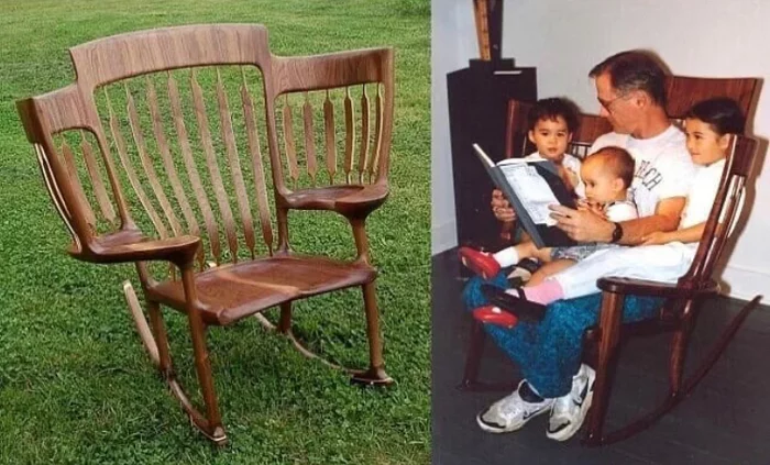 Grandfather's chair, which was made especially for his grandchildren - From the network, Armchair, Grandchildren, Grandfathers and grandchildren, Children