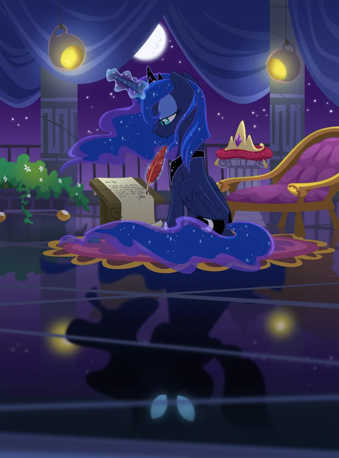 Moon at work - My little pony, Princess luna, Equestria-Prevails