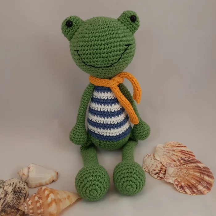 Mr. Kvakin - My, Needlework without process, Amigurumi, Knitted toys, Handmade, Crochet, Frogs