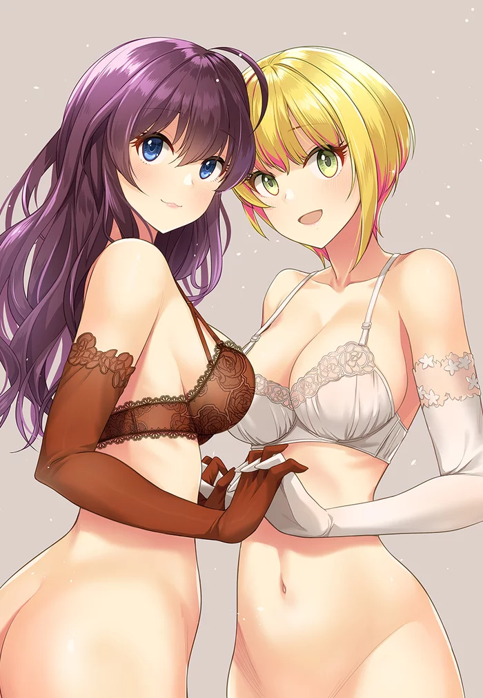 Shiki Ichinose & Miyamoto Frederica - NSFW, Anime, Anime art, The idolmaster, Idolmaster Cinderella Girls, Shiki ichinose, Miyamoto Frederica, Bra, Breast