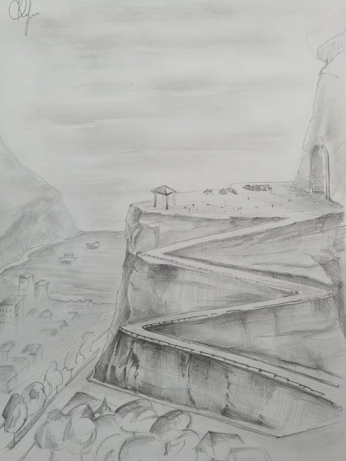 Remember all...) - My, Pencil drawing, Dream, Hill, Longpost