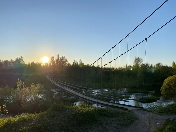 Майский вечер - Моё, Фото на тапок, Подвесной мост