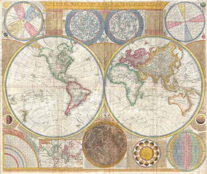 General world map 1794 [6000x5054] - Cards, Interesting, Old Maps, Art Card