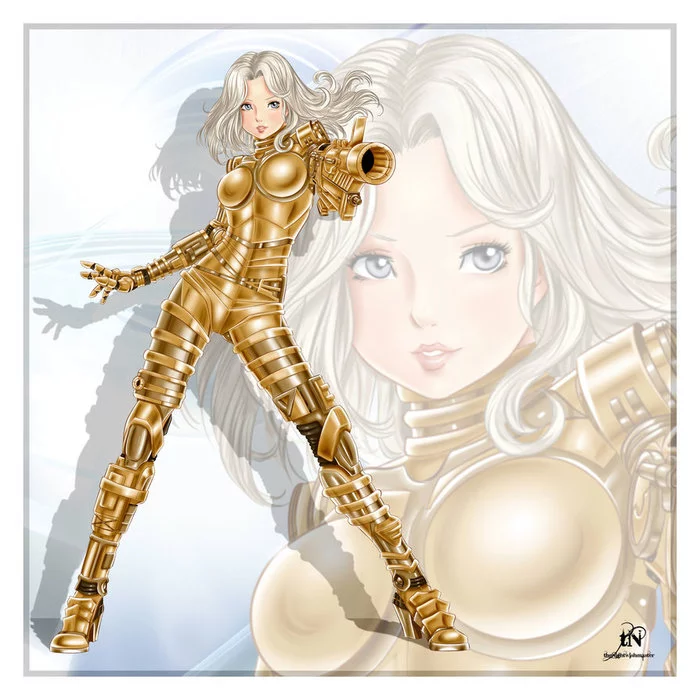 Cyborg girl - Anime, Anime art, Original character, Steampunk, Cyborgs, Girls