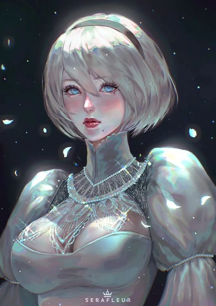 Pearl - Art, Girls, NIER Automata, Yorha unit No 2 type B, Serafleur