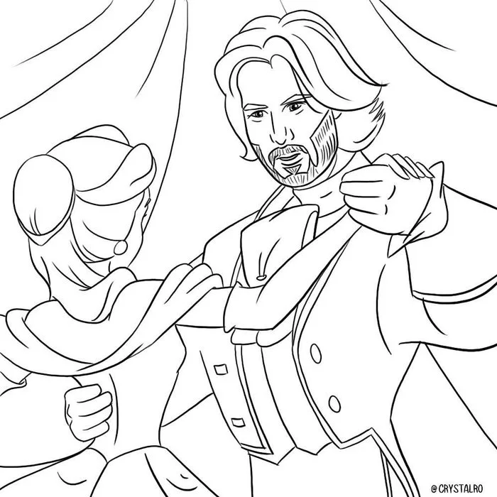 I bet you didn't know you needed Keanu Reeves as a Disney Prince in coloring book form in your life. - Keanu Reeves, Coloring, Prince, Disney princesses, Longpost