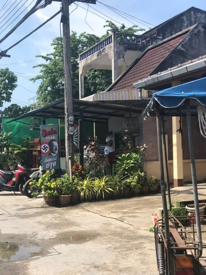 Strange barber shop - Thailand, Barbershop, Salon, Adolf Gitler