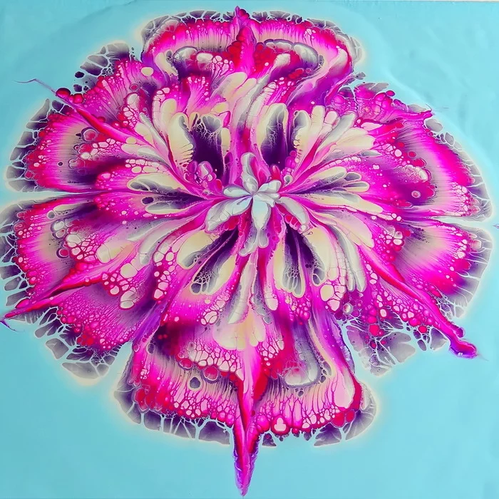 CUP BOTTOM acrylic painting paint ~ Reverse flower fall ~ Paint # with me - My, Paints, Acrylic, Video, Longpost