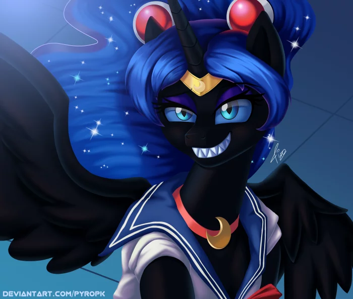 Sailor Nightmare Moon - My little pony, PonyArt, Nightmare moon, Crossover, Sailor Moon, Sailormoonredraw, Pyropk