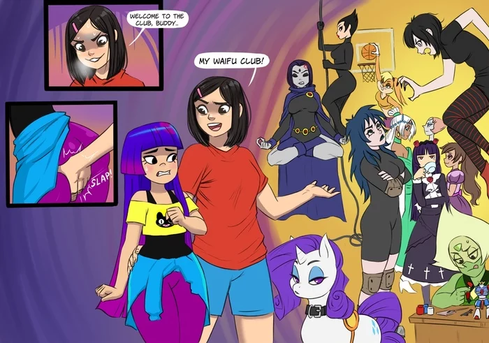 Artist-chan has a new waifu - Flick-the-thief, Marco diaz, Rarity, Lola bunny, Raven, Mavis Dracula, Samurai jack, Art