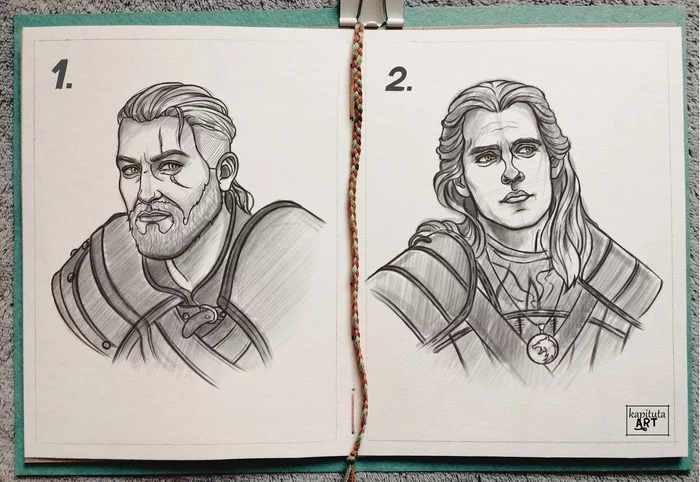 Which Geralt do you prefer?) - My, The Witcher 3: Wild Hunt, Netflix, Game art, Paint