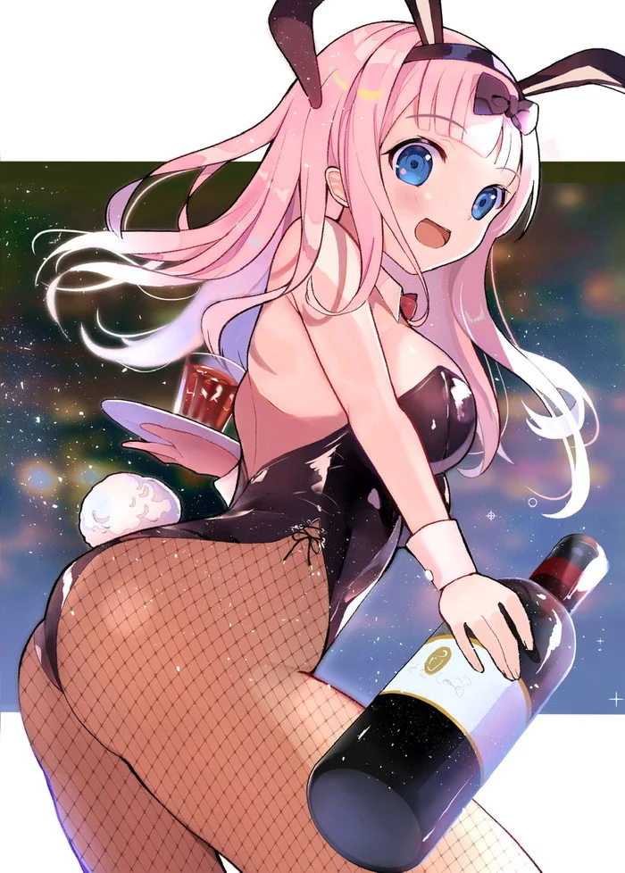 Bunnygirl Chika - Fujiwara chika, Kaguya-Sama wa Kokurasetai, Anime art, Bunnysuit, Anime