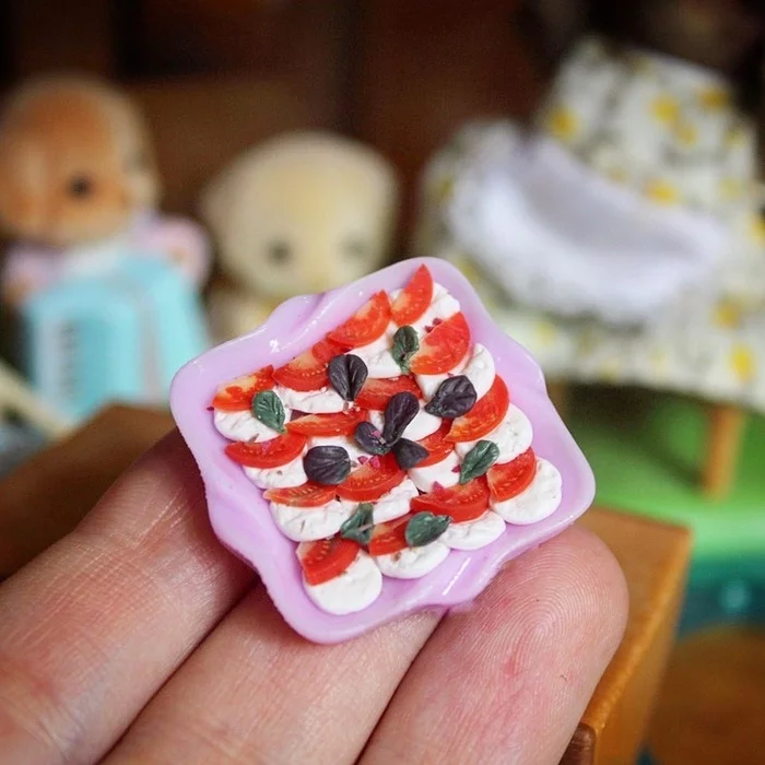 Toys need to eat too - My, Needlework without process, Polymer clay, Epoxy resin, Handmade, Dollhouse