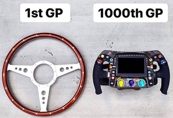 Steering difference between the first and thousandth grand - Formula 1, Steering wheel