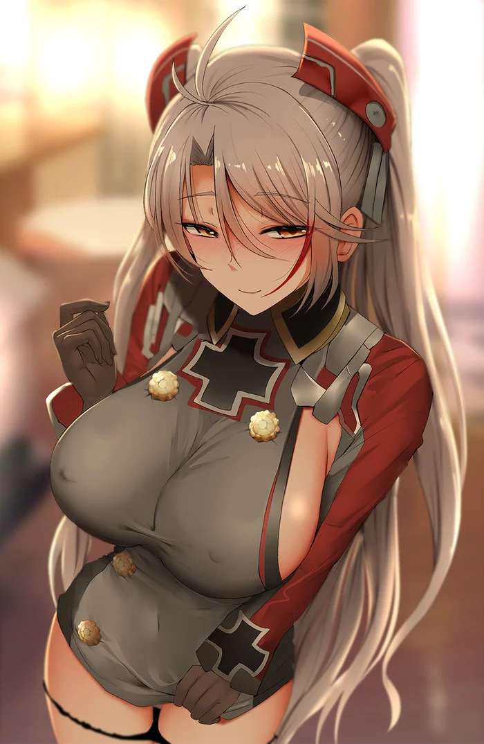 Eugen - NSFW, Anime art, Art, Erotic, Azur lane, Prinz Eugen, Breast, Longpost