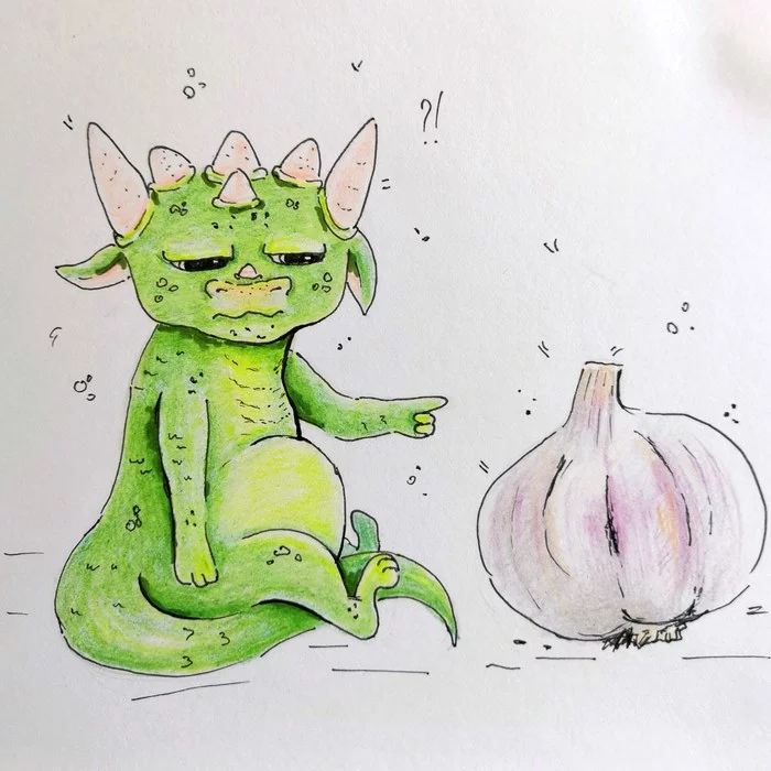 Kitchen dragons - My, The Dragon, Sketch, Food, Humor