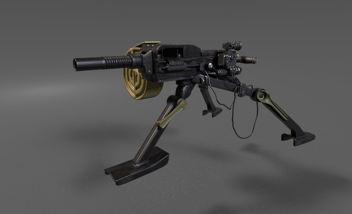 AGS-17 Flame - My, Autodesk Maya, Substance painter, Domestic weapons, Render
