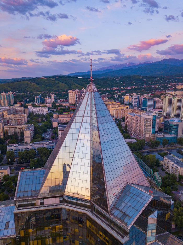 Sunset in Almaty - My, Kazakhstan, Almaty, Drone, Sunset, Evening, Skyscraper, TV tower