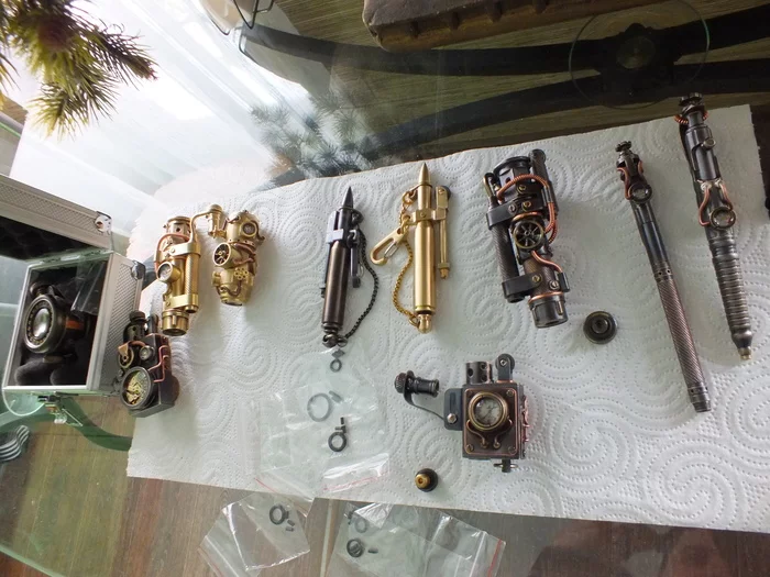 It's accumulated)) - My, Lighter steampunk, Pen steampunk, USB, Needlework without process, Longpost, Steampunk