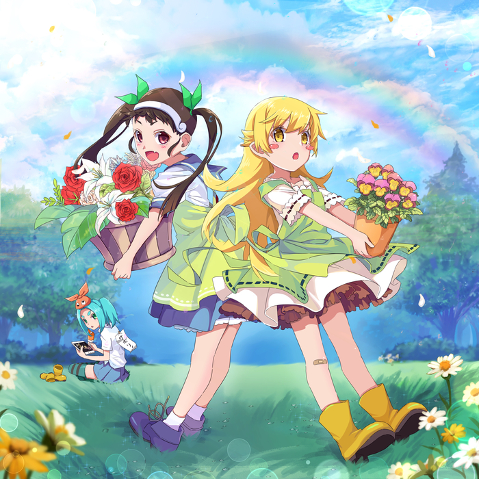  ... Anime Art, Loli, Monogatari Series, Shinobu Oshino, Hachikuji Mayoi, Yotsugi Ononoki