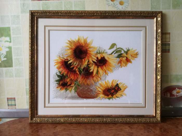 A little bit of summer. Sunflowers - My, Cross-stitch, Enthusiasm, Needlework without process