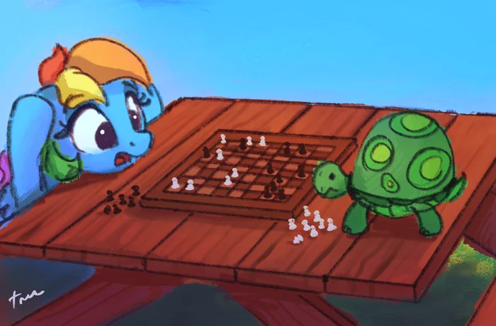 Two intelligences play chess - My little pony, Thefloatingtree, Rainbow dash, Tank Girl