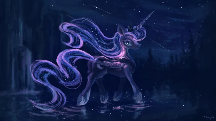 Walk on water - My little pony, Princess luna, Plainoasis, Walking on water, Art