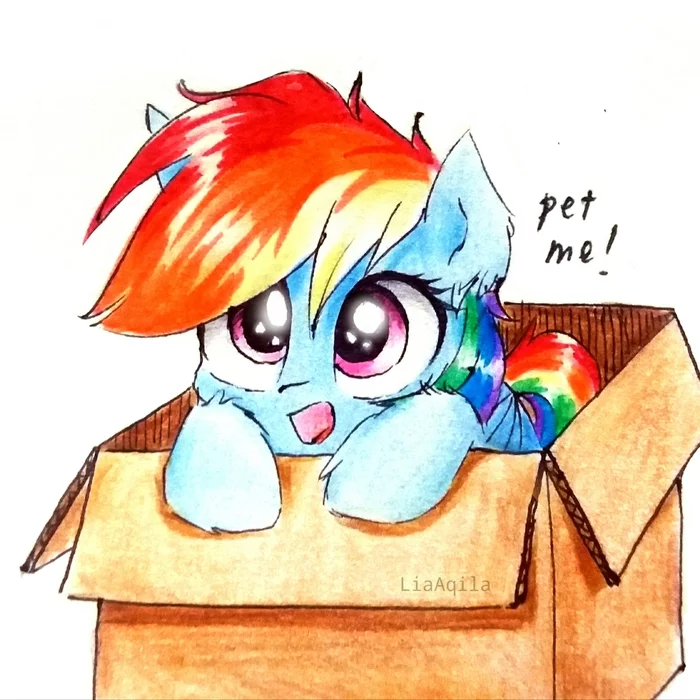 Погладь меня - My Little Pony, Rainbow Dash, PonyArt, Liaaqila