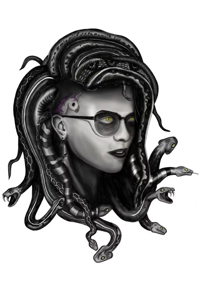 Medusa Gorgon - My, Digital drawing, Medusa Gorgon